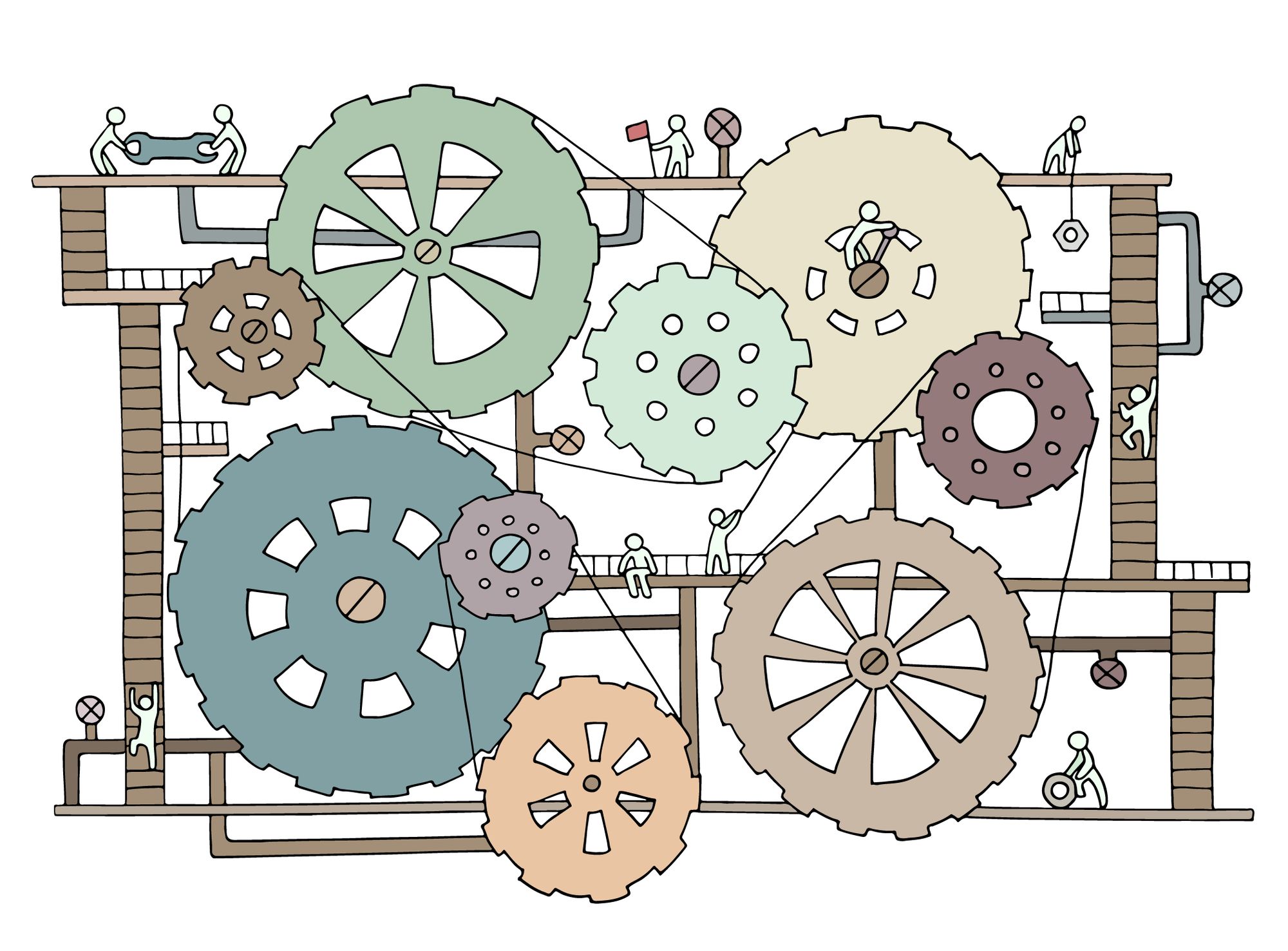 gears symbolizing teamwork and automation