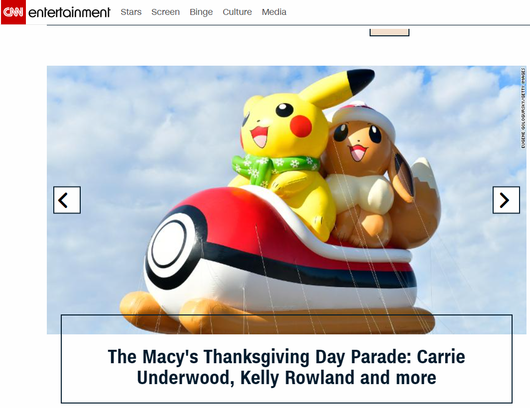 Image from CNN-The Macys Thanksgiving Day Parade: Carrie Underwood, Kelly Rowland and more.