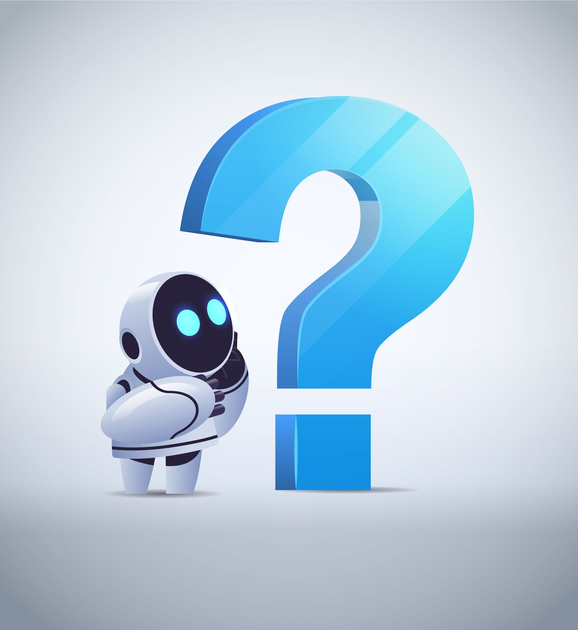Robot facing a question
