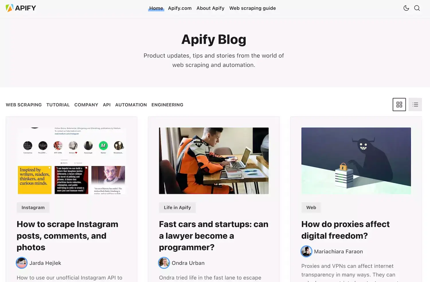 The Apify blog is powered by Ghost