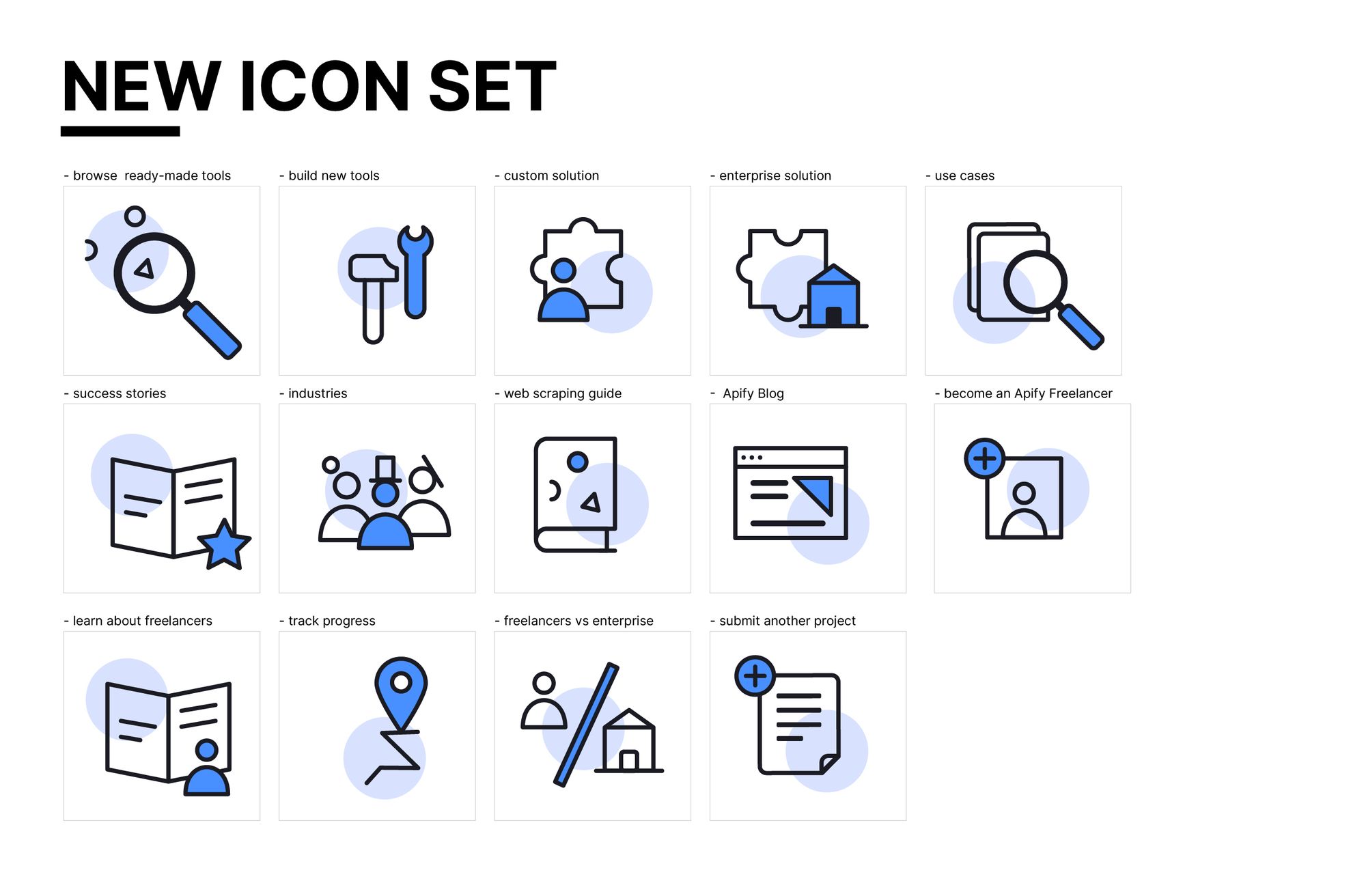 Apify's new 2021 icon set