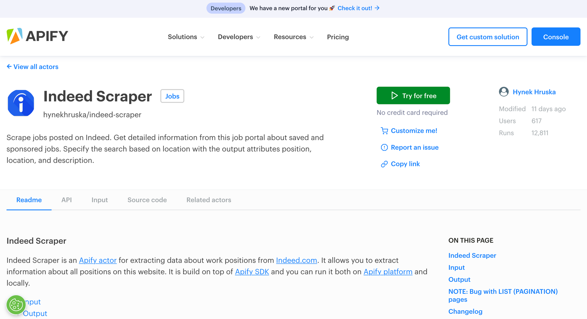 Indeed Scraper lets you collect data from Indeed job listings