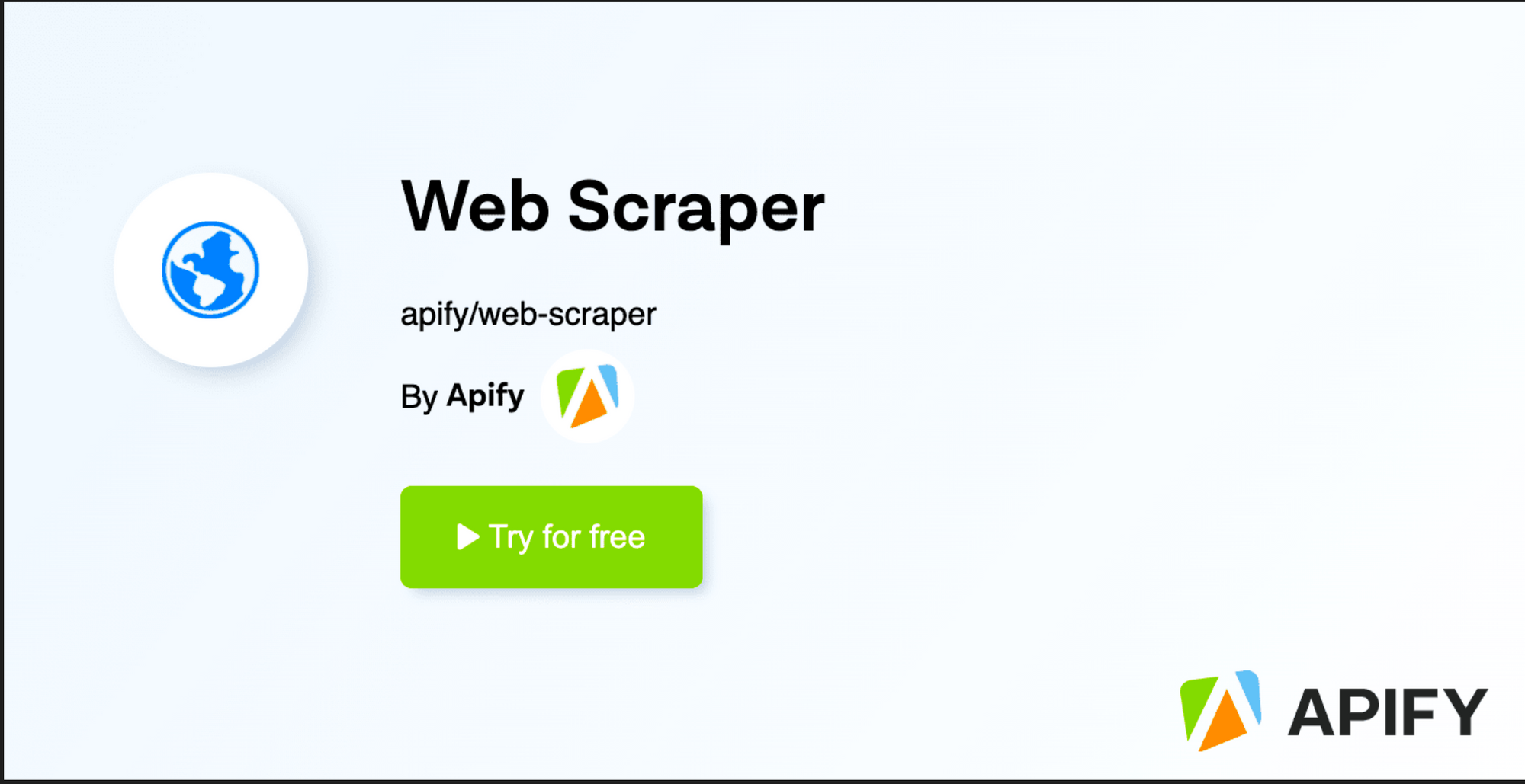 OG image of the Web Scraper tool; OG structure applicable to every tool in Apify Store