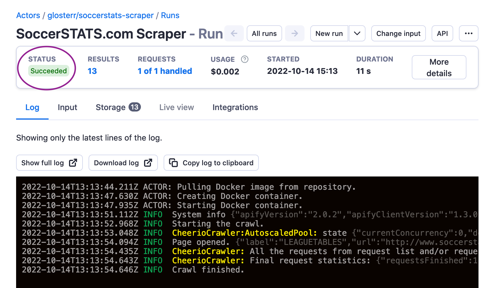 How to scrape SoccerSTATS.com