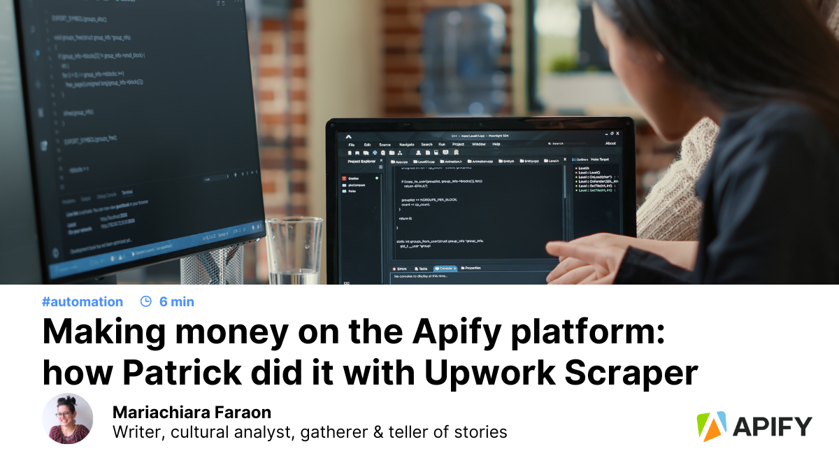 Making money on the Apify platform: how Patrick did it