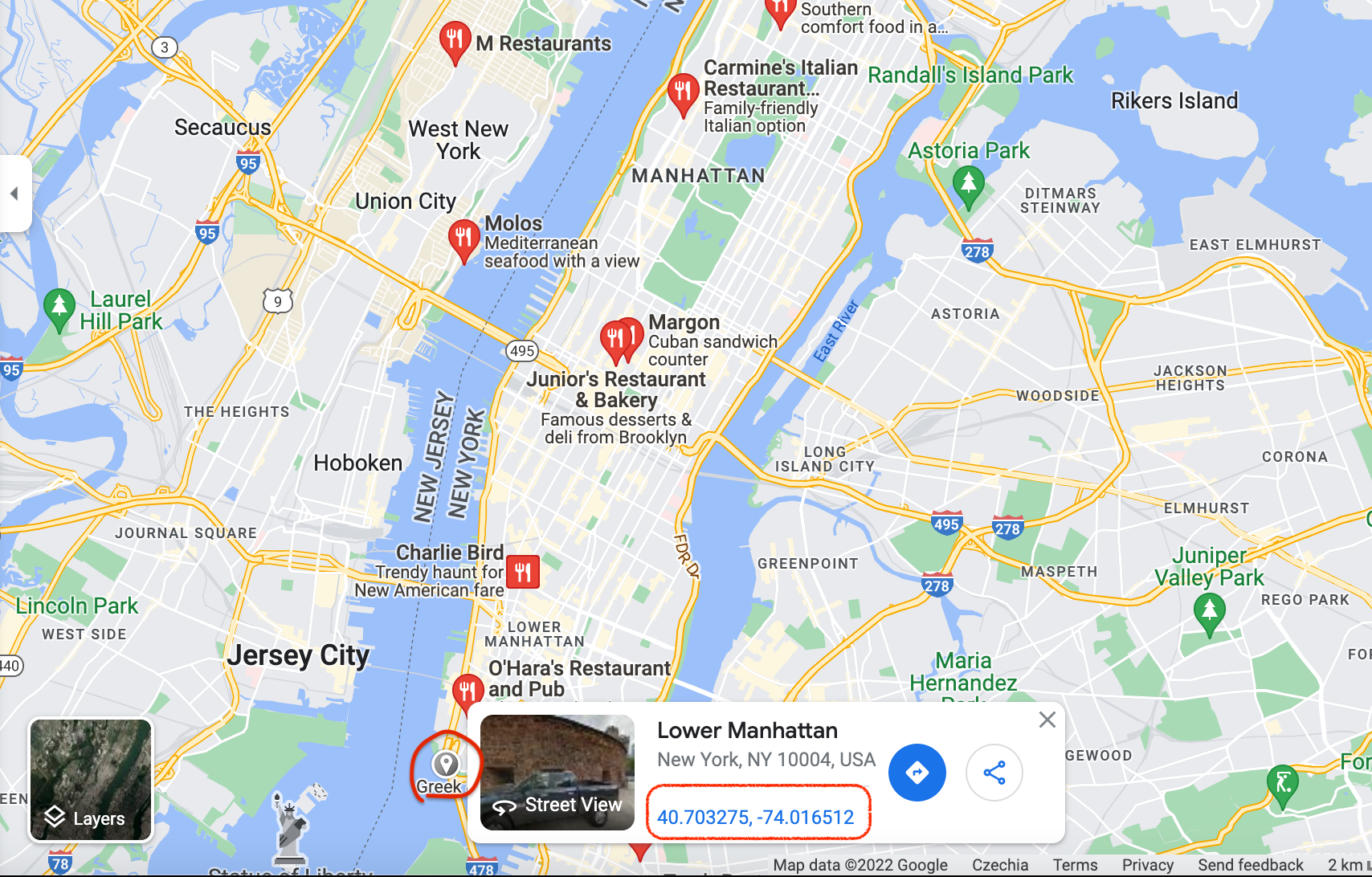Click anywhere on the map to reveal the coordinates