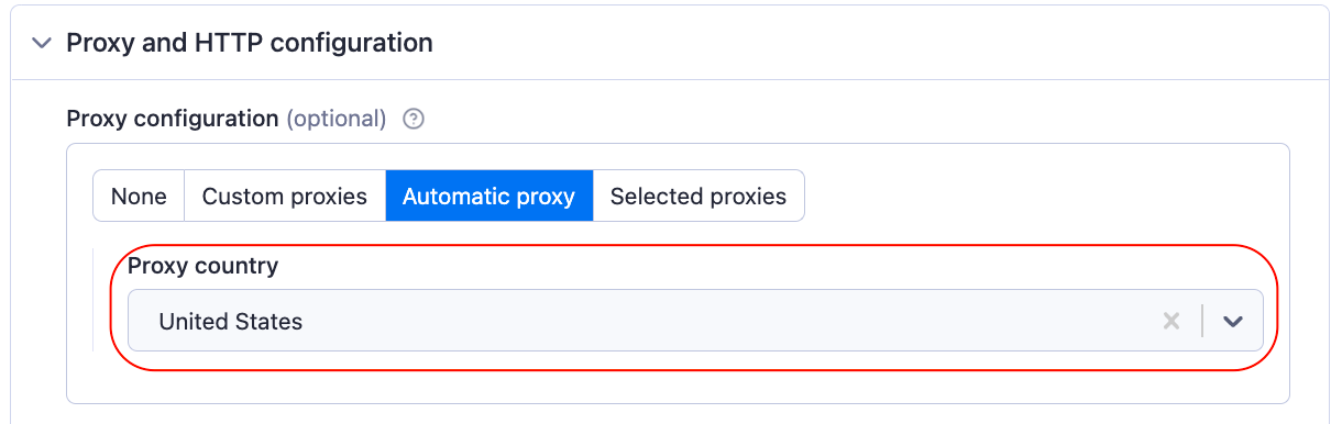 Proxy country