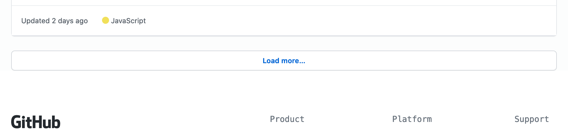 Load more button at the bottom of the GitHub page
