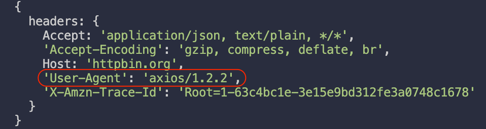 Axios User-Agent header