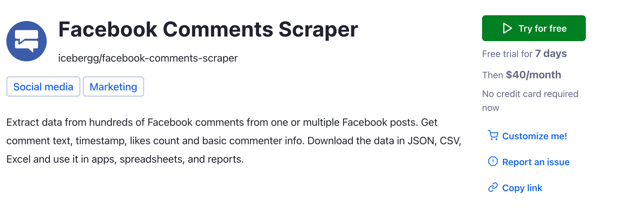 Step 1. Go to Facebook Comments Scraper