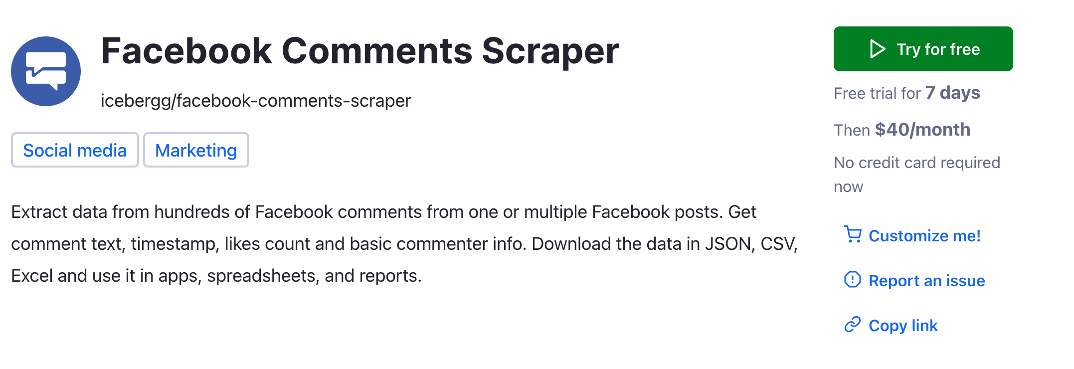 facebook comments scraper