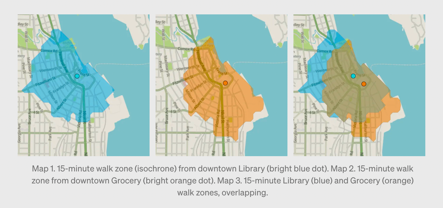 Maps illustrate challenge with creating '15-minute neighbourhoods' in  built-up areas