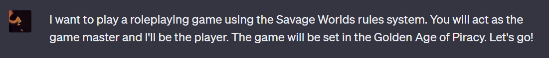 Using ChatGPT as a Game Master to Run a Solo RPG Game