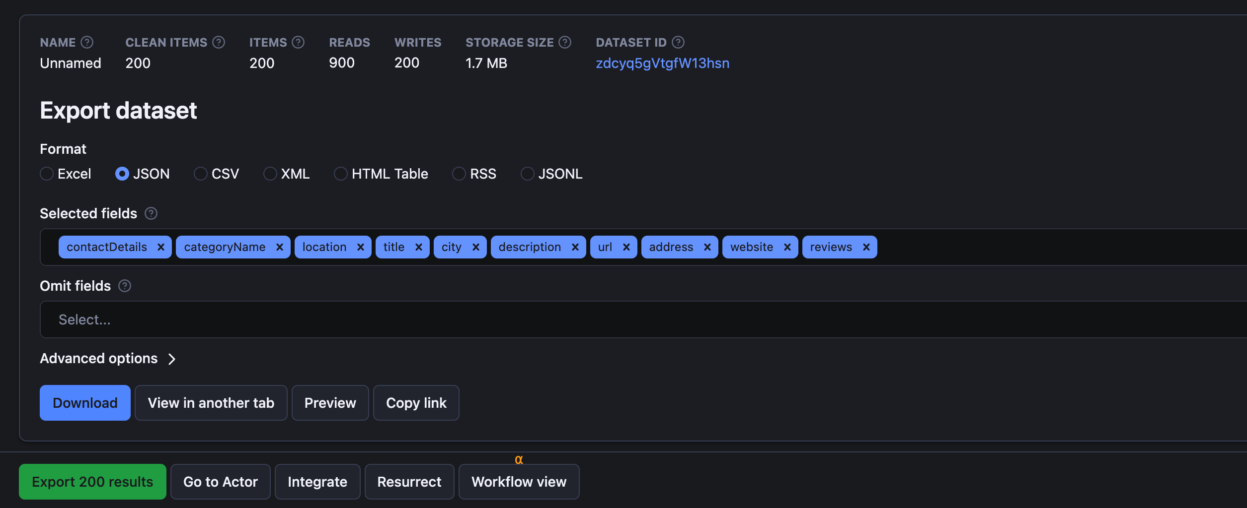 Step 6. Download the contact details dataset