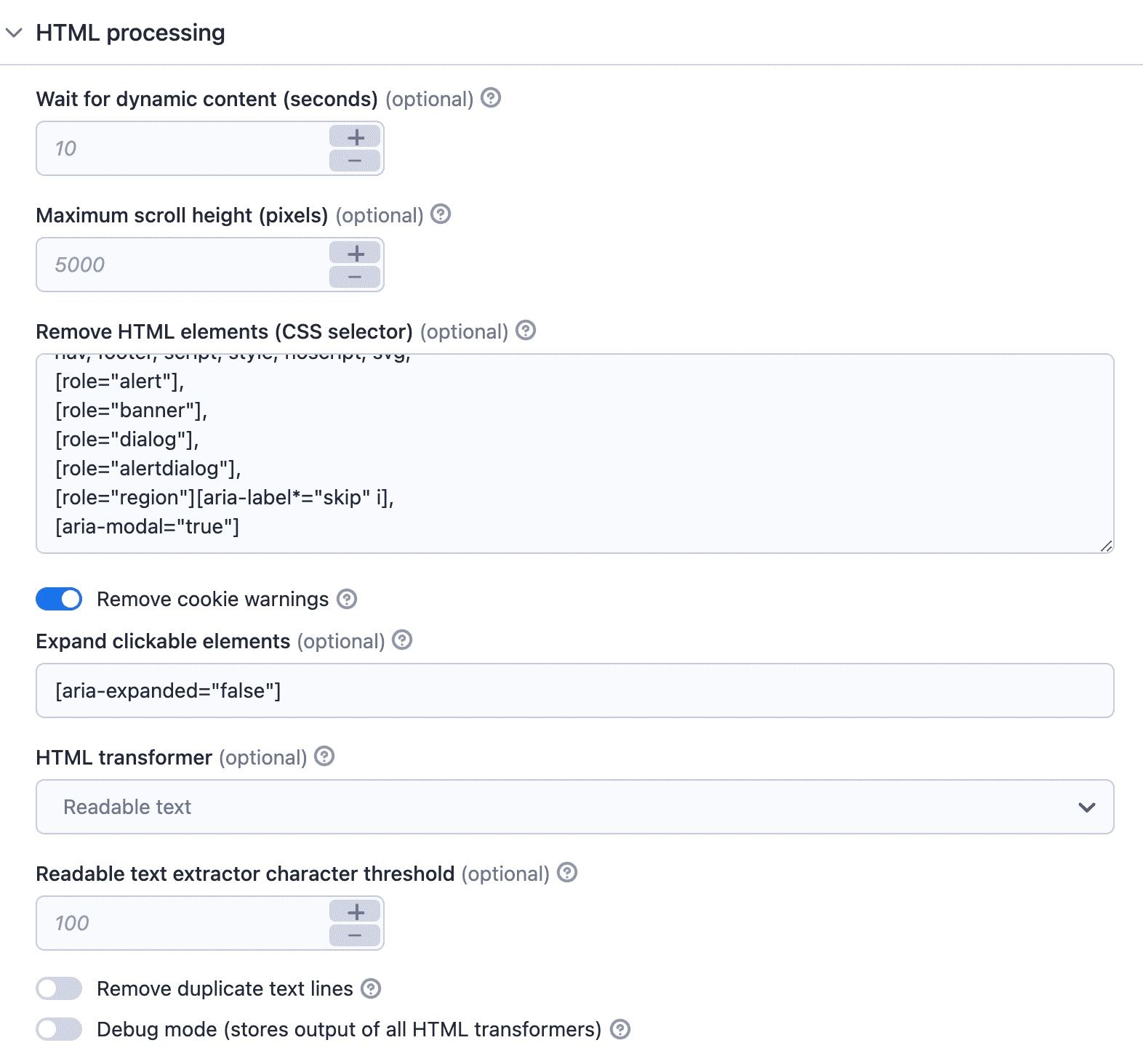 AI webscraping HTML processing