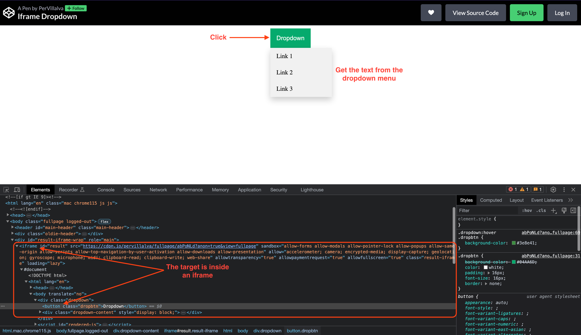 Selenium WebDriver: how to handle iframes: iframe example