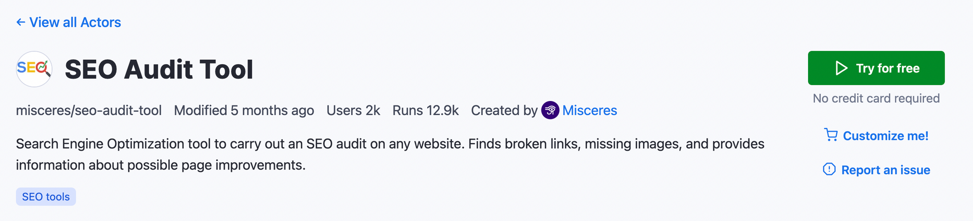 Besides finding new broken links, it will also suggest page improvements