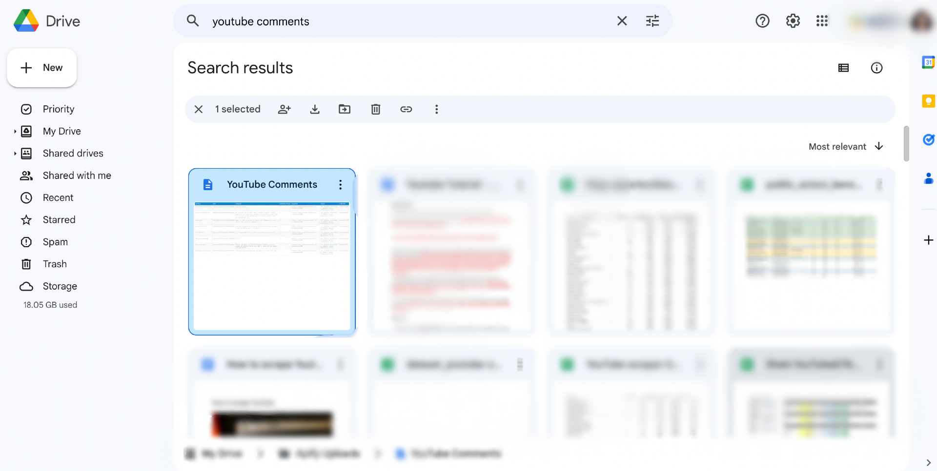 Step 5 of downloading social media comments: Step 5. Check your Google Docs for scraped comments