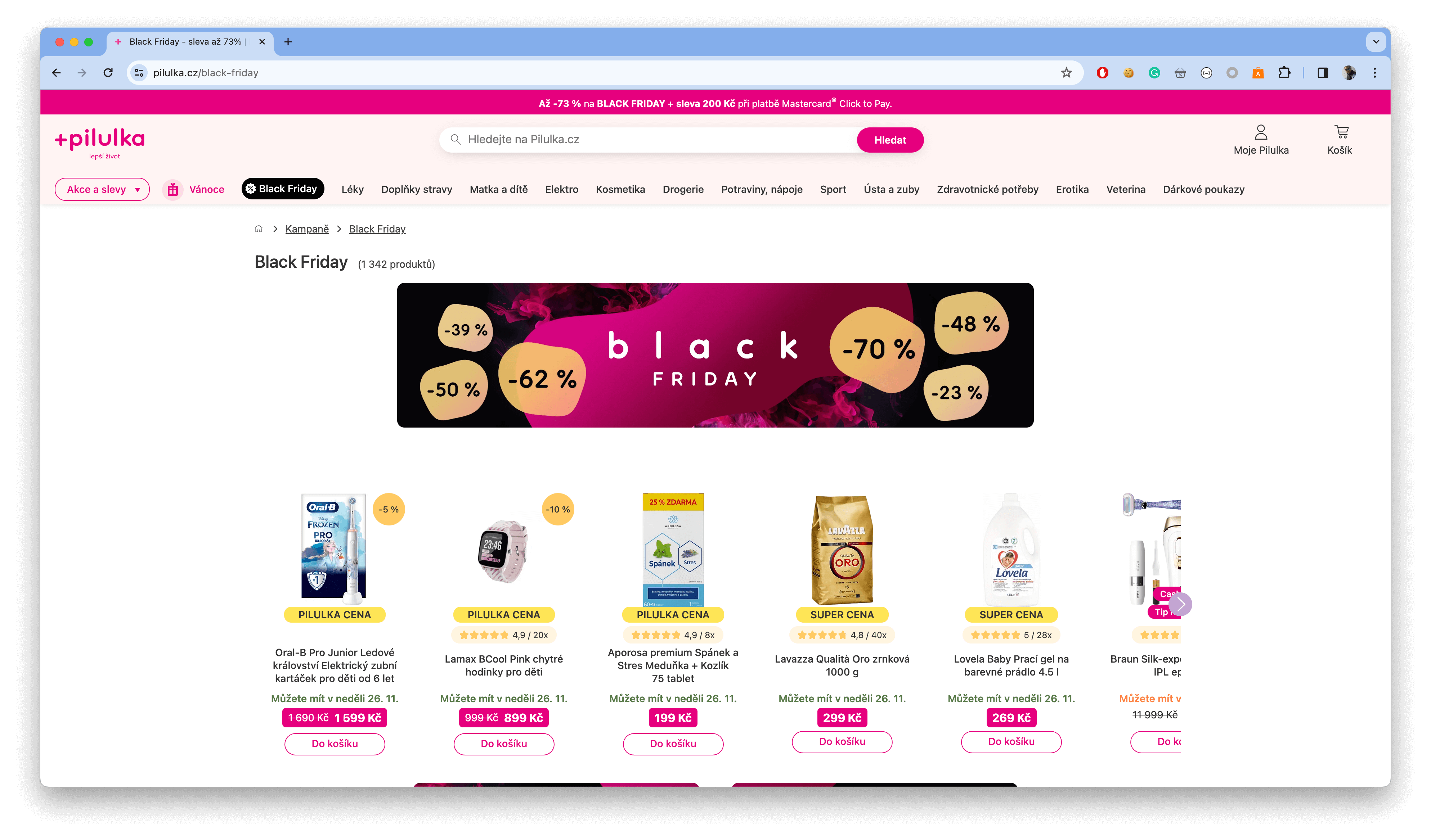 Pilulka.cz does not provide a reference price on Black Friday 2023