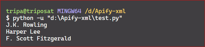 parse XML in Python - code output for specified tag name