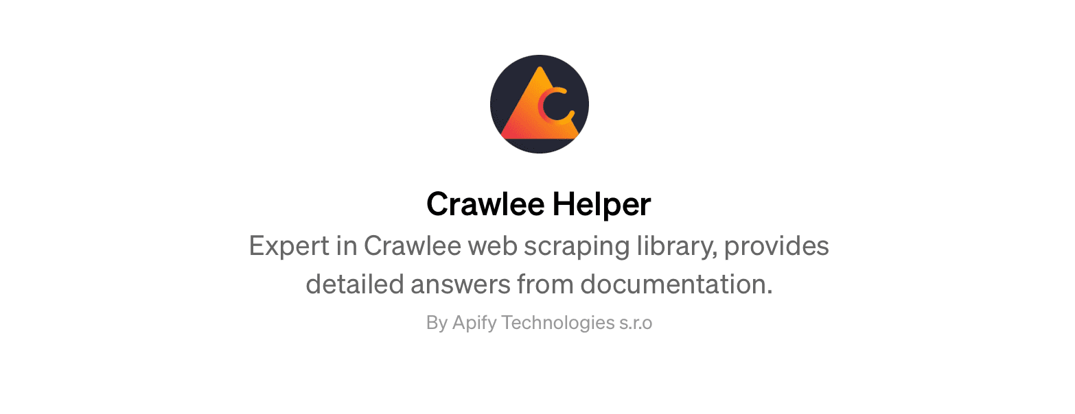 Crawlee Helper GPT