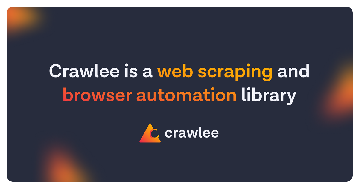 Crawlee: a web scraping and browser automation library that automatically handles proxy sessions, headers, and cookies