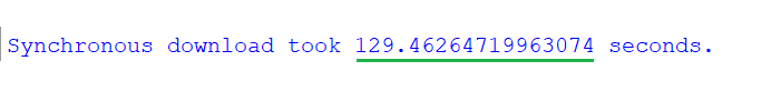Time taken by synchronous download