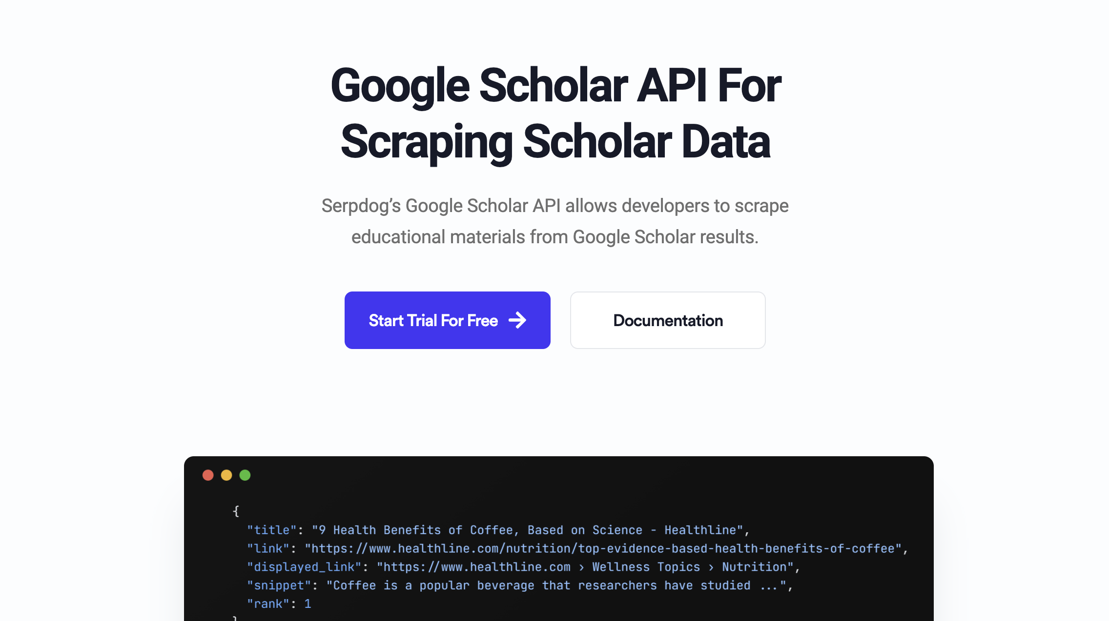 The quick solution. Serpdog allows sending API calls to scrape Google Scholar in Python, Node.JS, Ruby, PHP, Java, and cURL.