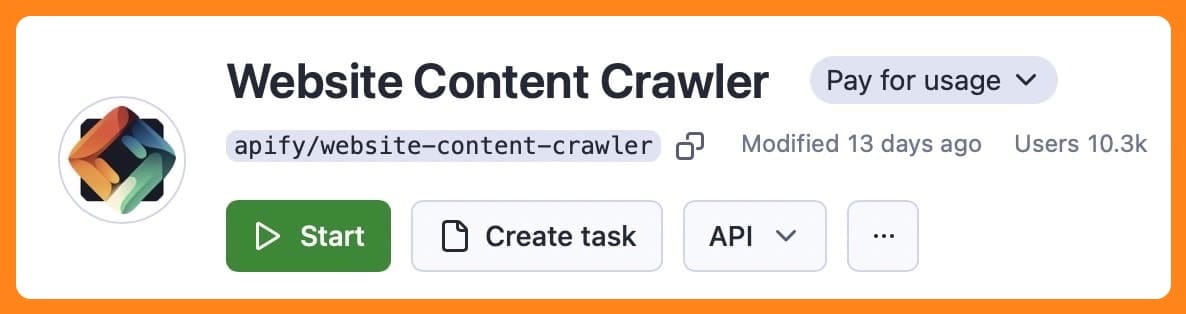 Text scraping: Website Content Crawler