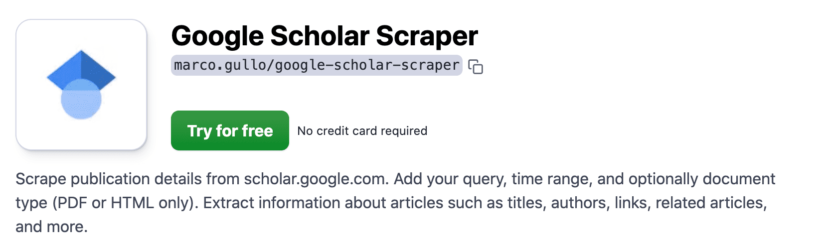 Google Scholar Scraper