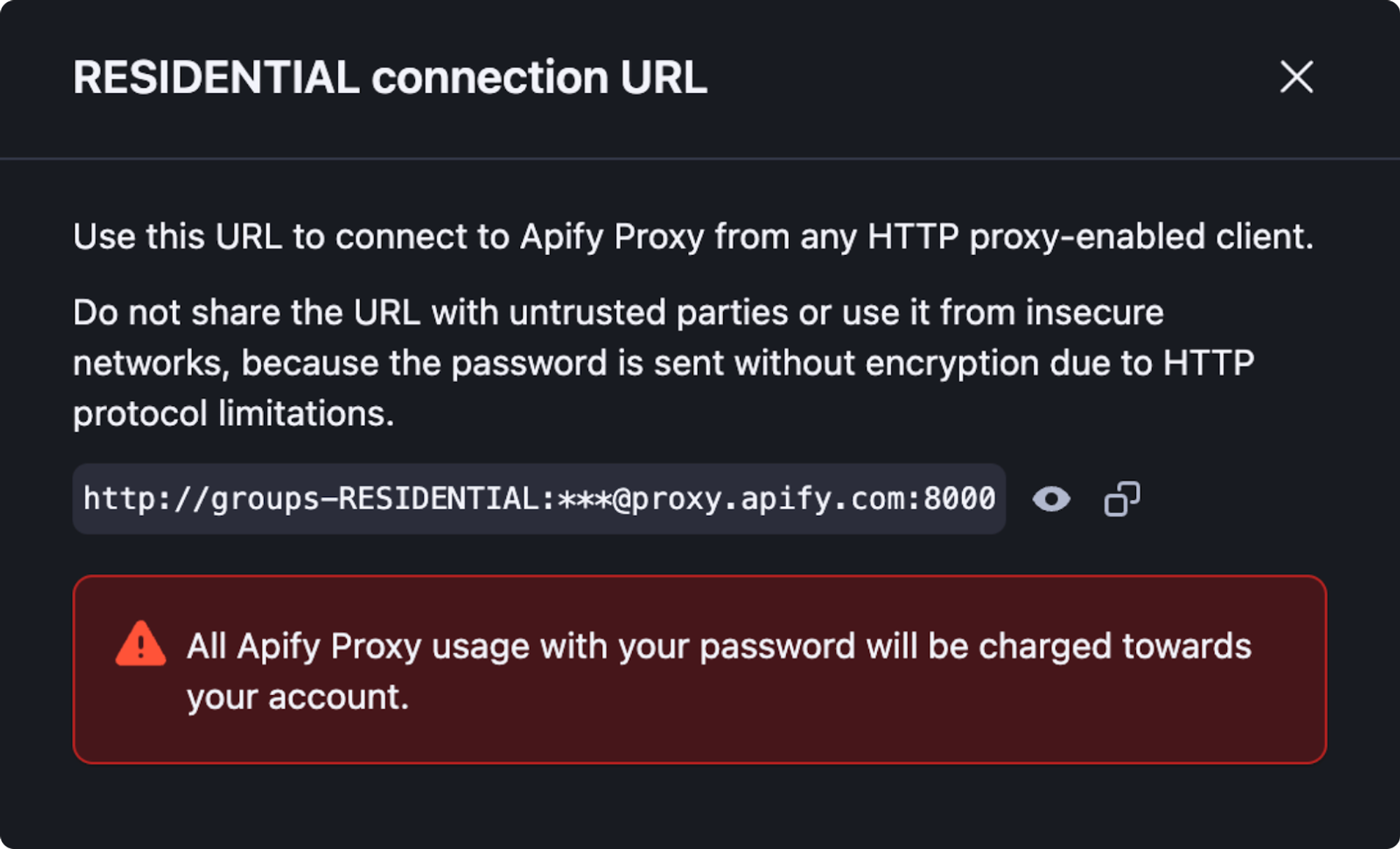 Setting up residential proxy with Apify