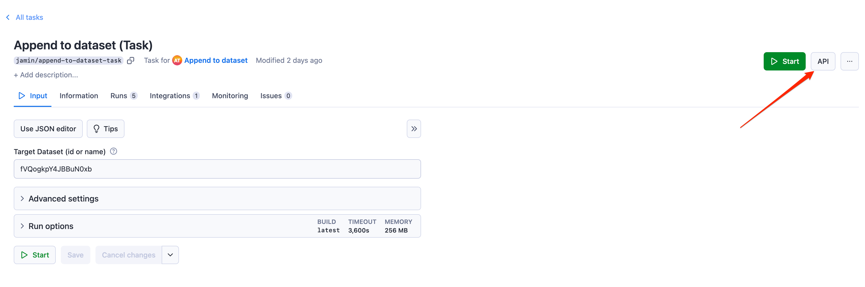 Integrate news extractor with append to dataset via webhook