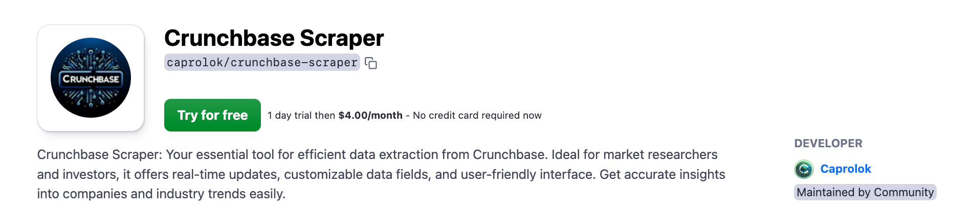 How to extract data from Crunchbase