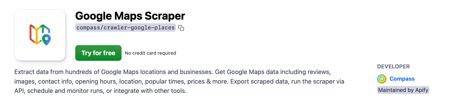 Step 1. Find Google Maps Scraper on Apify Store