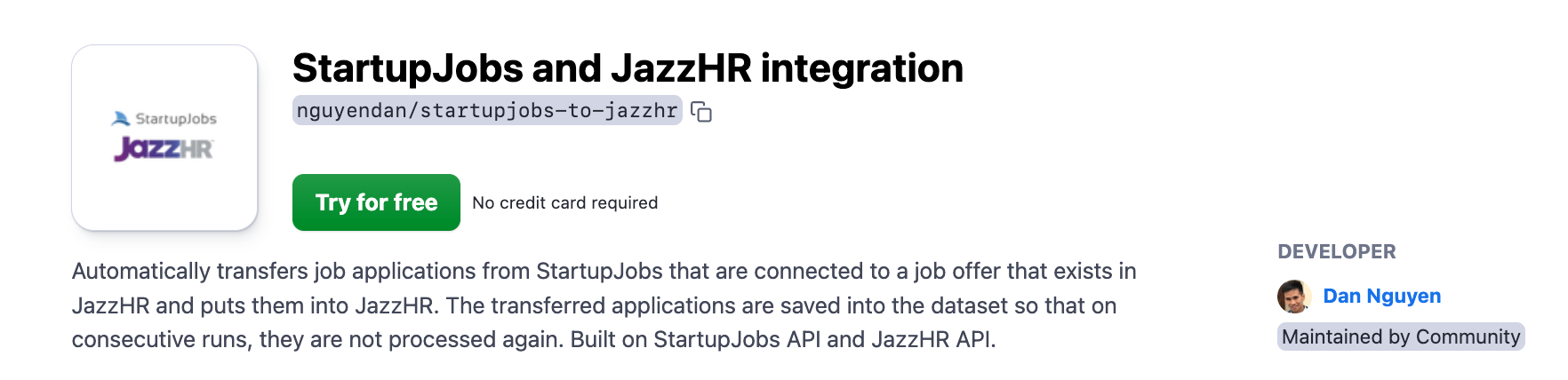 StartupJobs and JazzHR integration tool