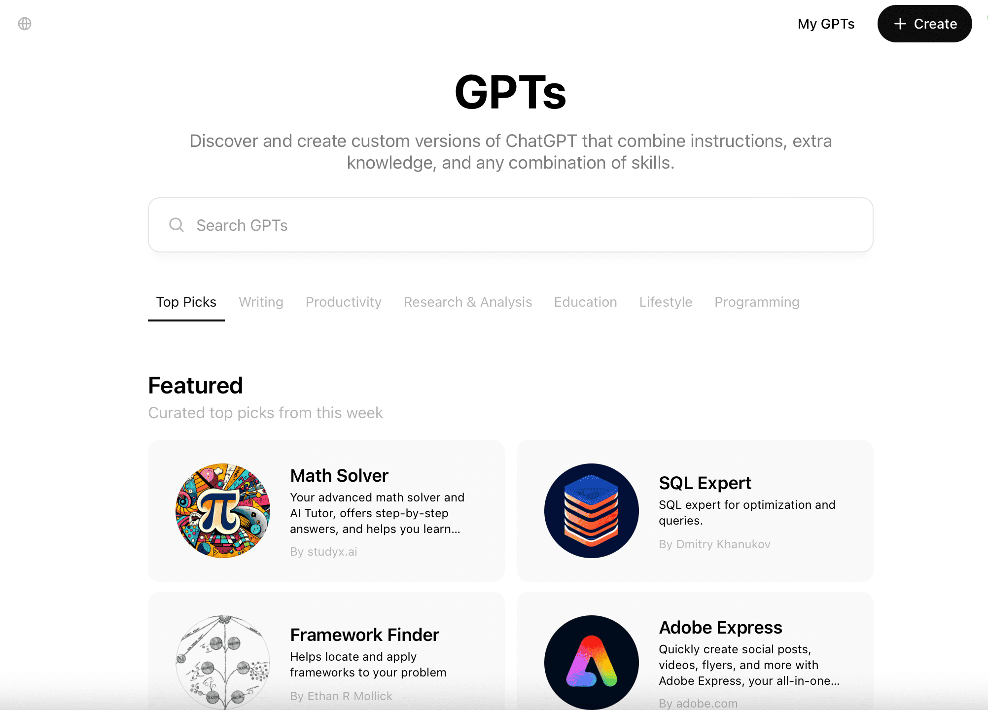 Explore GPTs and create a GPT