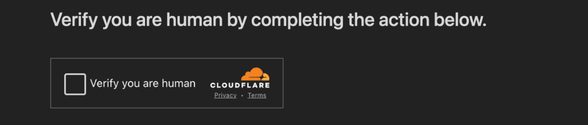 Cloudflare - Verify you are human