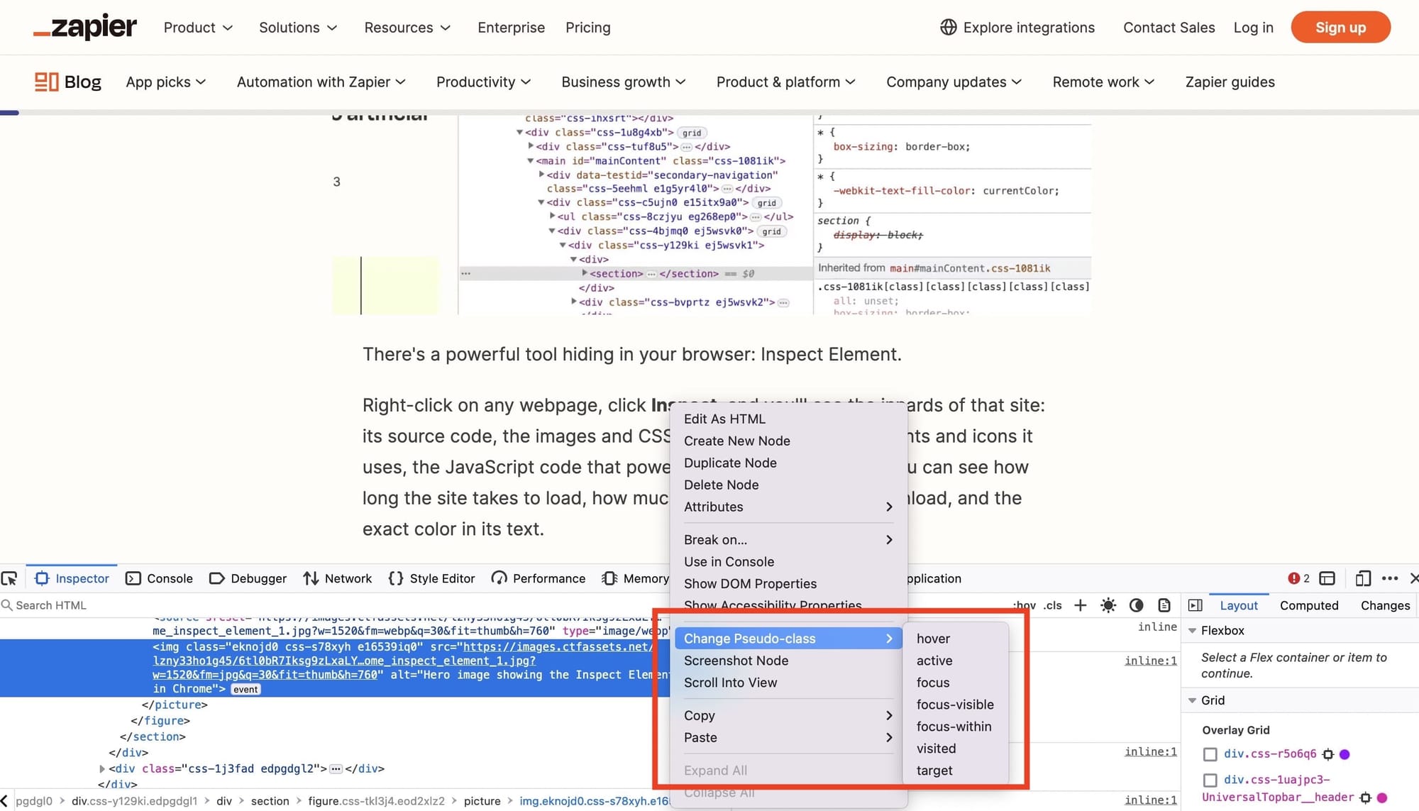 How to inspect elements in Firefox. 7. Change element state