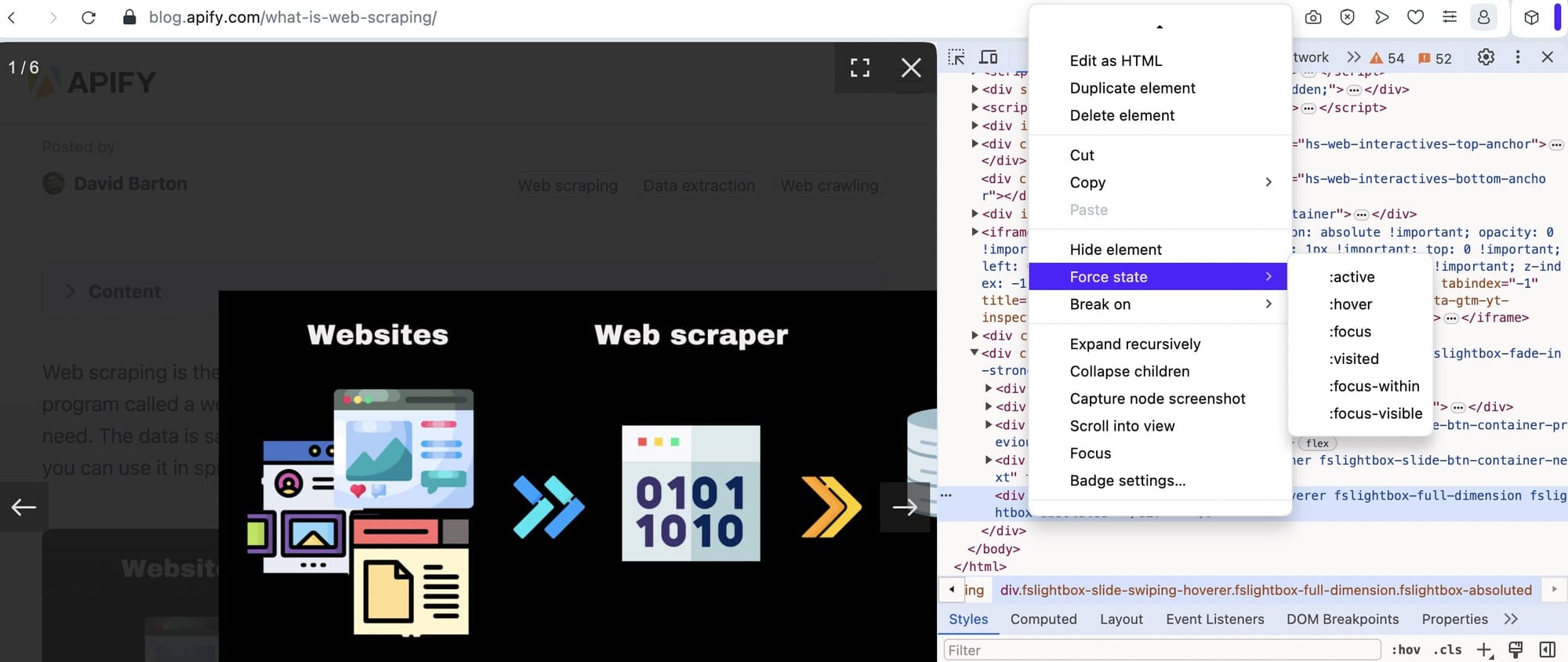 How to inspect elements in Opera. 7, Change element state