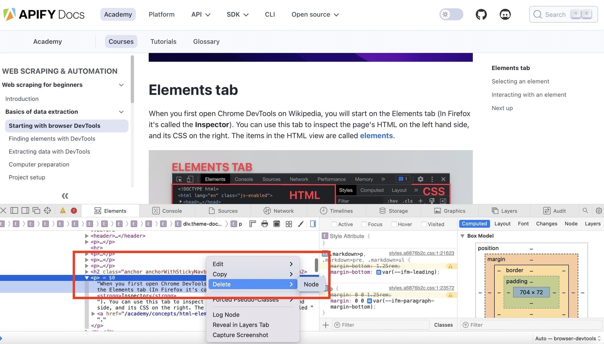 How to inspect elements on Safari. 5. Delete an element