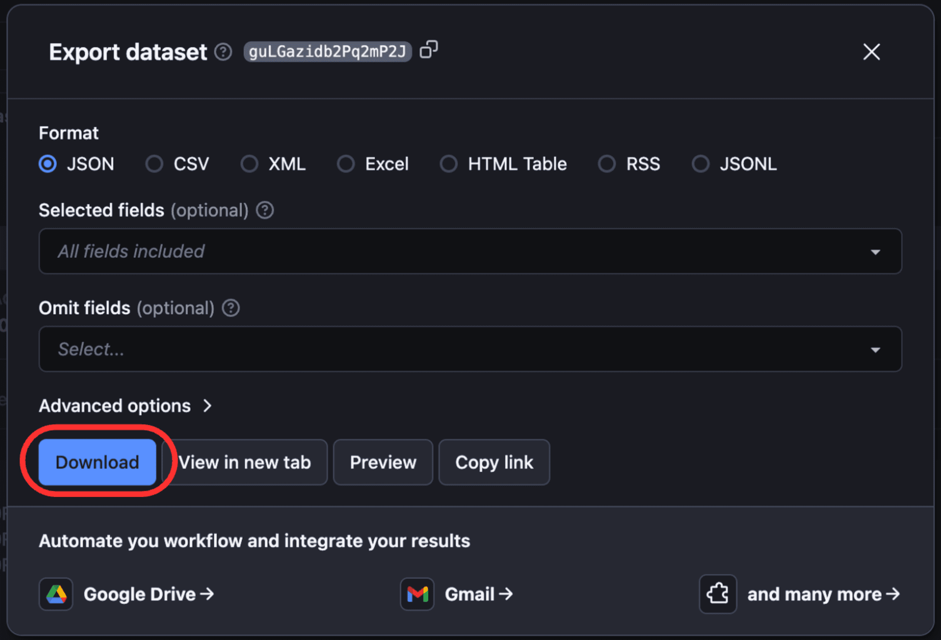 Export TikTok datasets in multiple formats