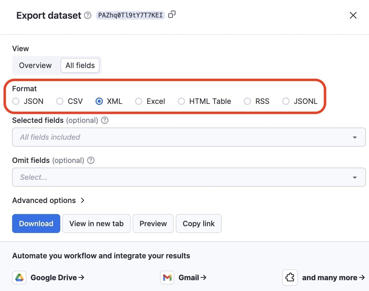 Export Google Ads data in multiple formats