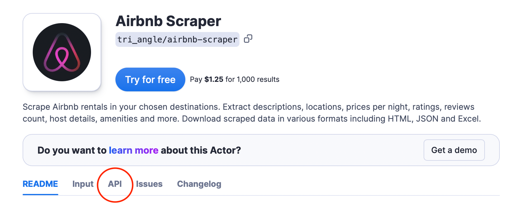 Airbnb Scraper - API