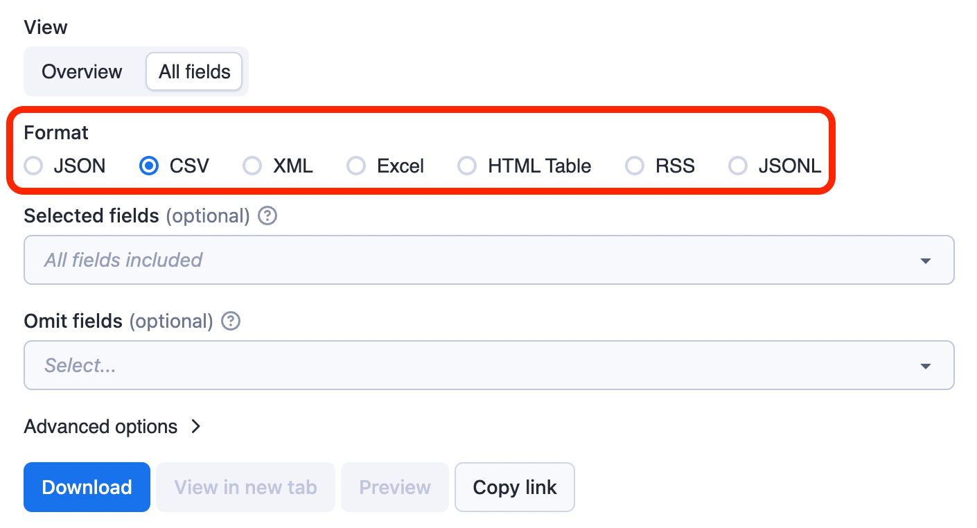 Export scraped lead data in multiple formats