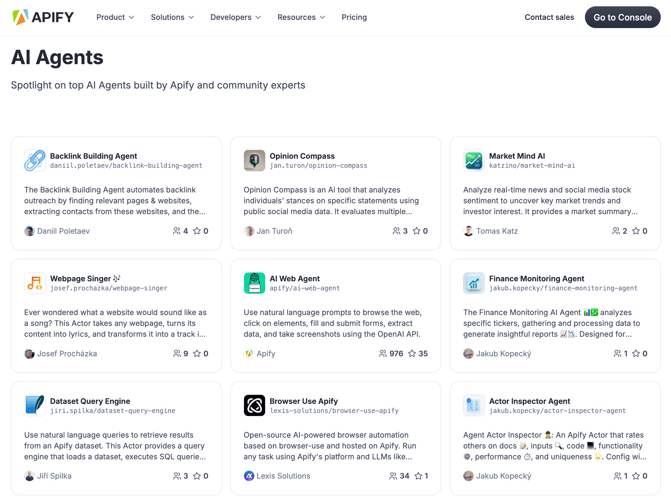 AI agents on Apify Store