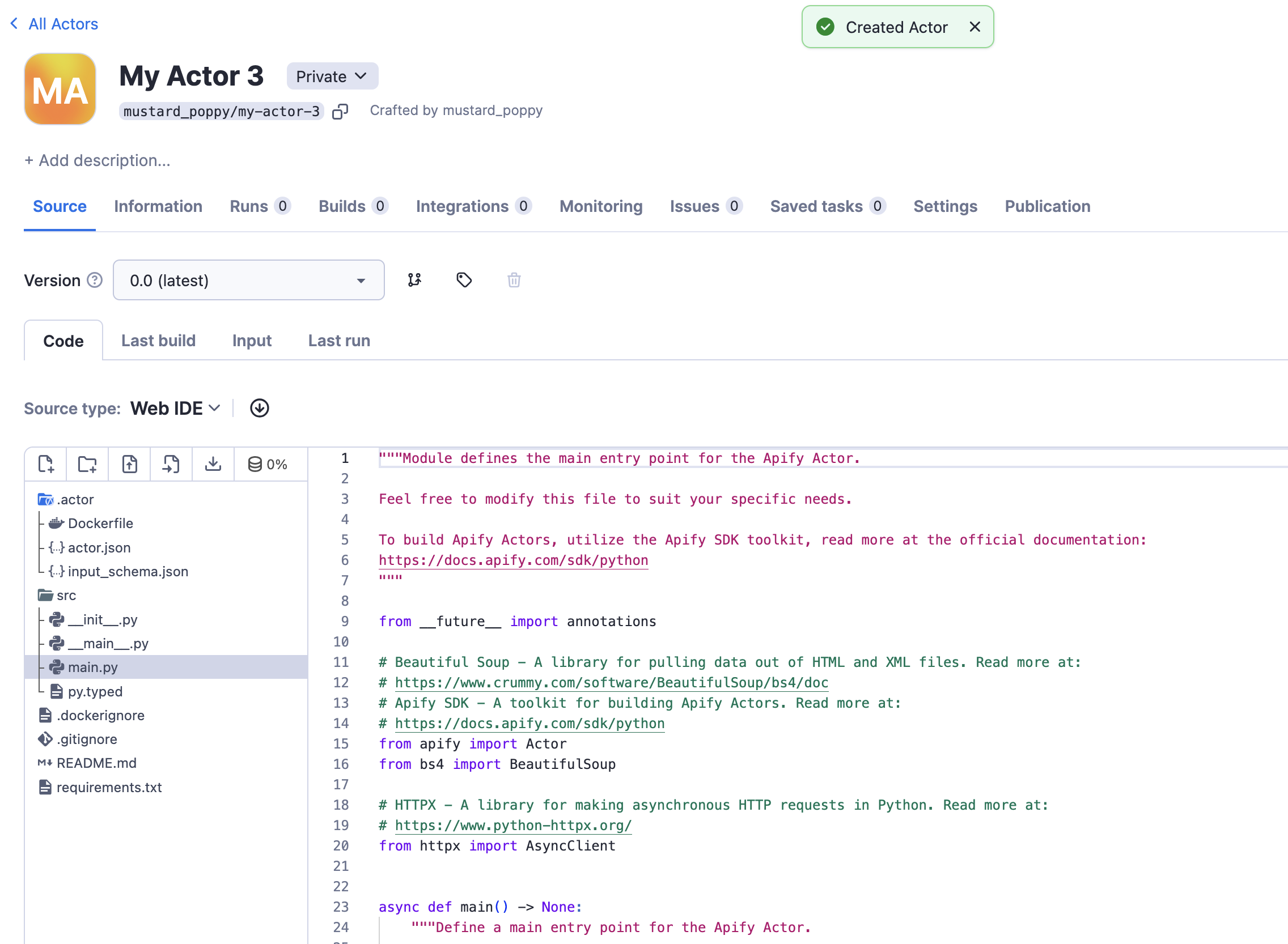Actor main.py