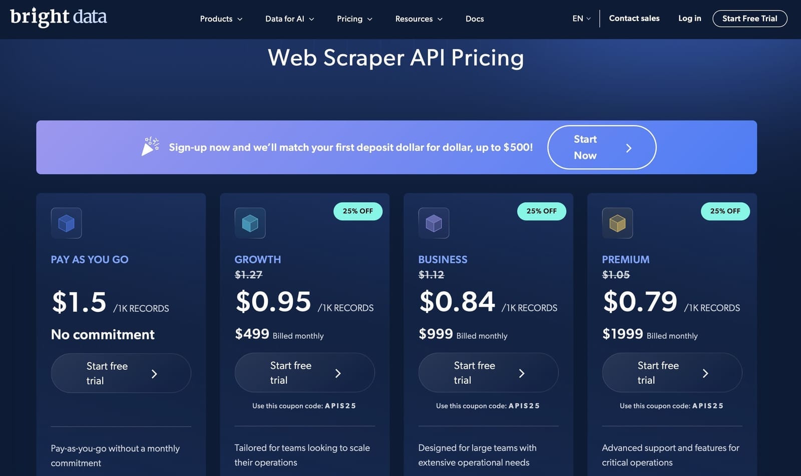 Bright Data pricing