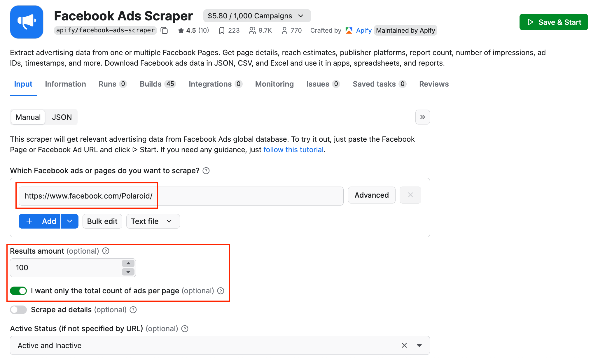 How to extract all data from Facebook Ads