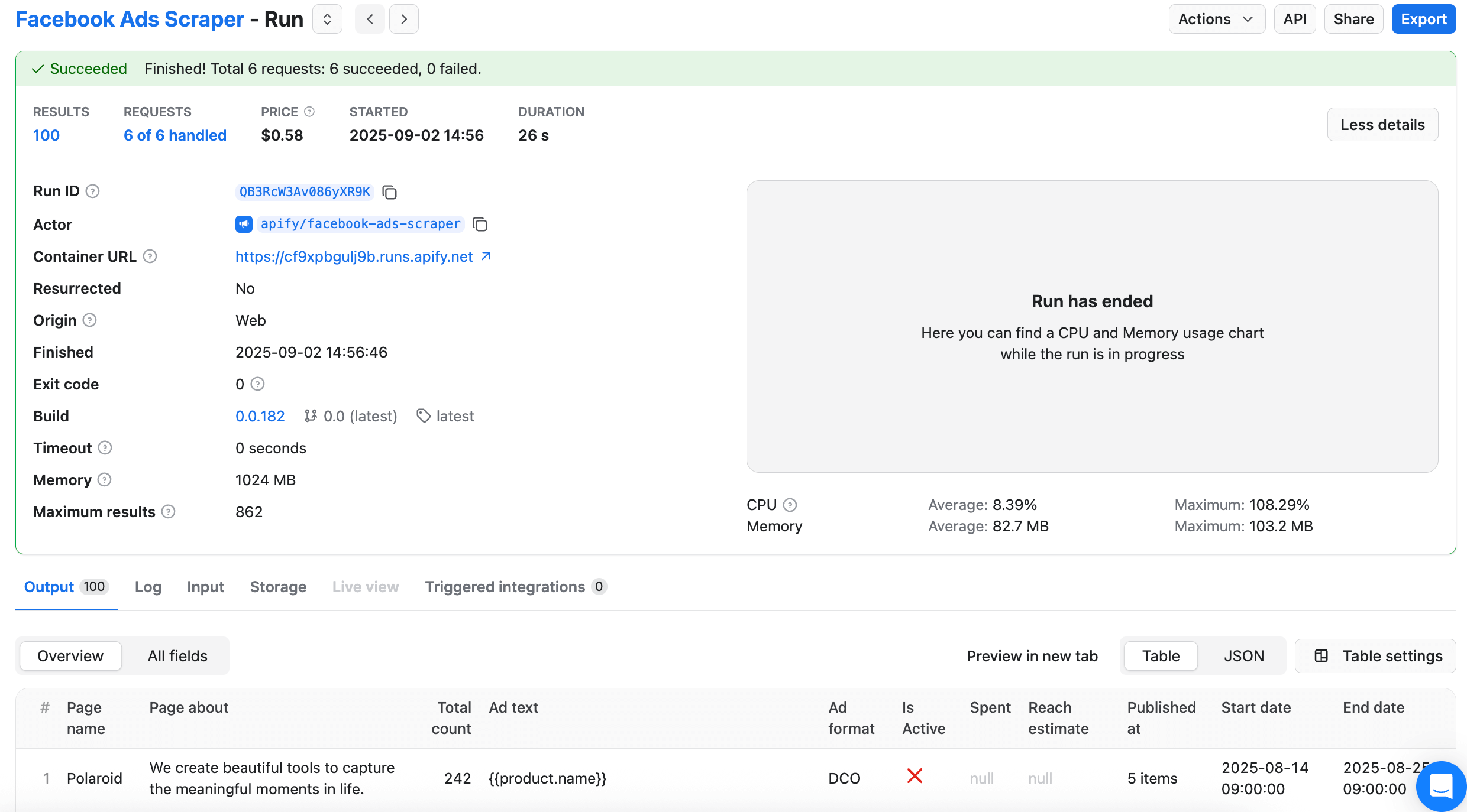 How to extract all data from Facebook Ads