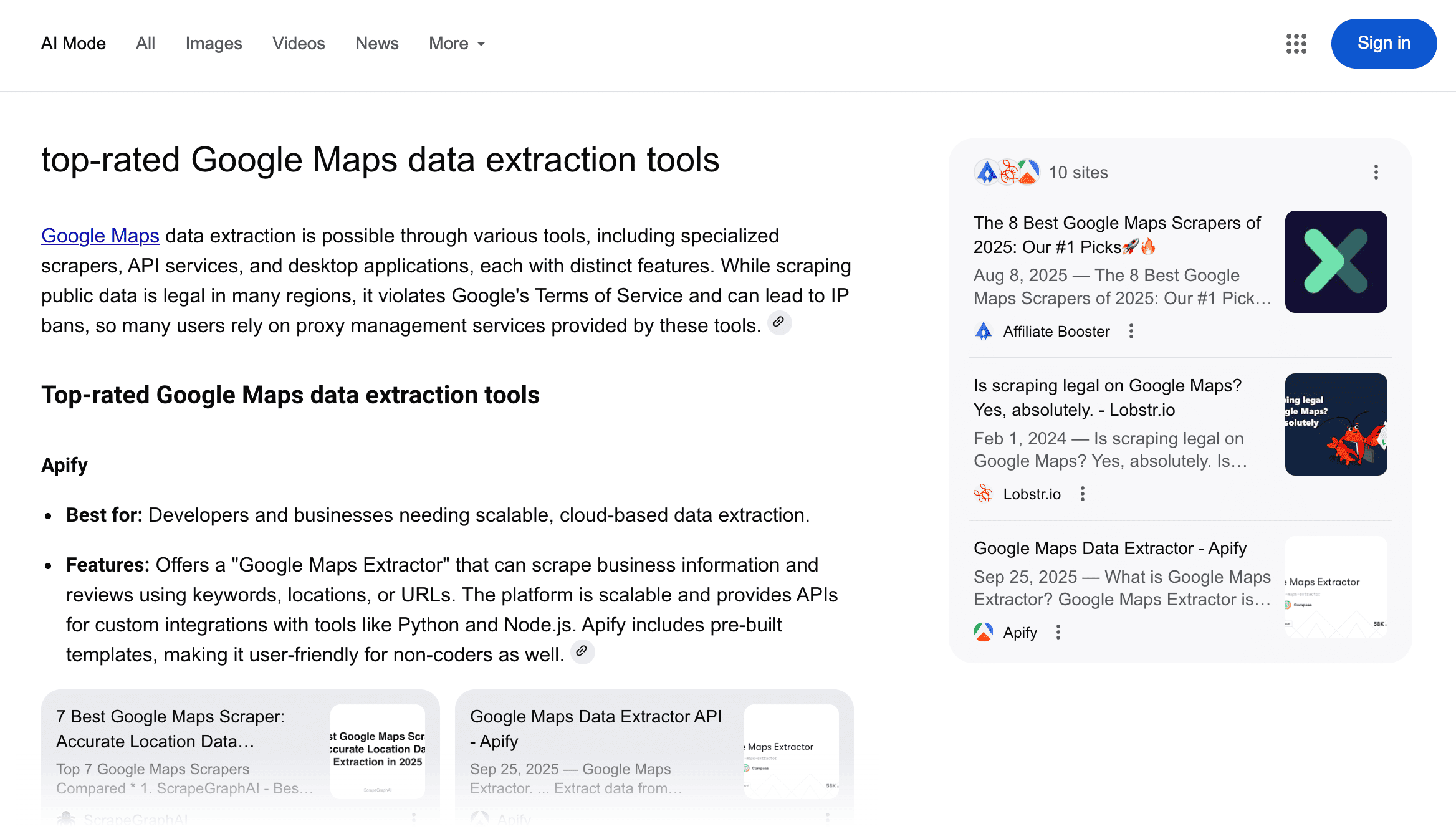 top-rated Google Maps data extraction tools in AI mode.png